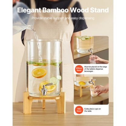 Drinks Dispenser 8L Drinks Dispenser for Parties Glass with Stand