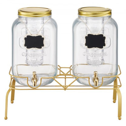 Drinks Dispenser 8L Drinks Dispenser for Parties Glass with Stand 2 PCS