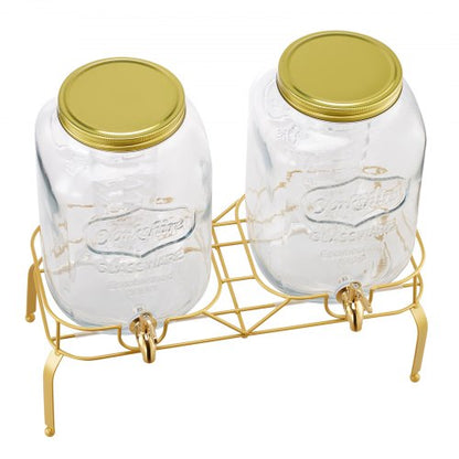 Drinks Dispenser 8L Drinks Dispenser for Parties Glass with Stand 2 PCS