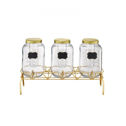 Dryckesdispenser 8L Dryckesdispenser för Fester Glas med Stativ 3 ST