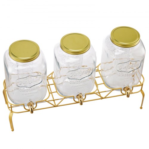Dryckesdispenser 8L Dryckesdispenser för Fester Glas med Stativ 3 ST