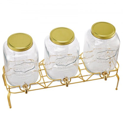 Dryckesdispenser 8L Dryckesdispenser för Fester Glas med Stativ 3 ST