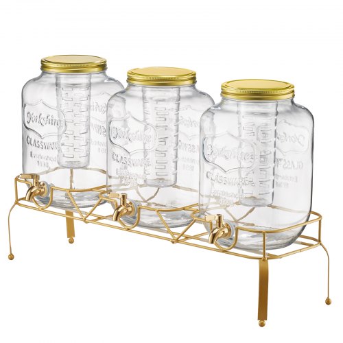 Dryckesdispenser 8L Dryckesdispenser för Fester Glas med Stativ 3 ST