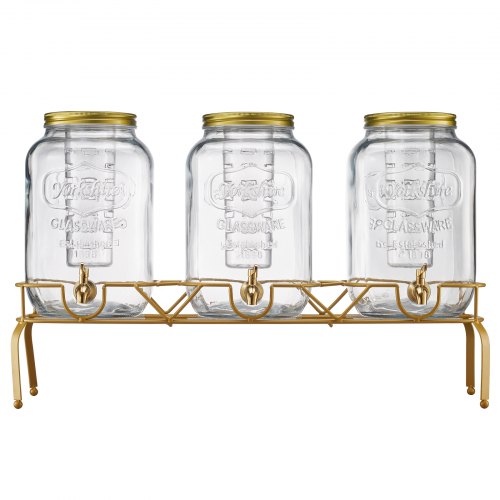 Dryckesdispenser 8L Dryckesdispenser för Fester Glas med Stativ 3 ST