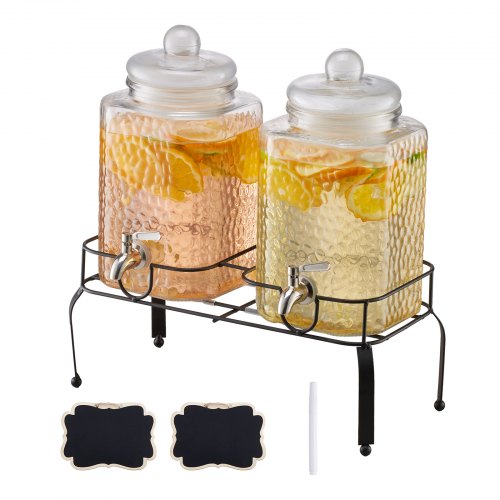 Dryckesdispenser 5,5L Dryckesdispenser för Fester Glas med Stativ 2 ST