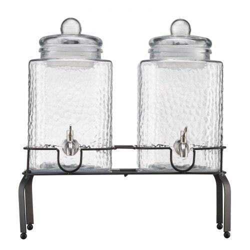 Dryckesdispenser 5,5L Dryckesdispenser för Fester Glas med Stativ 2 ST