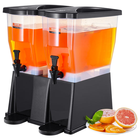 Dryckesdispenser, 3 gallon x 2 dryckesdispenser för fester, Juicedispenser i plast med lock, iste Lemonad Juice Water Dispenser, för restauranger, hotell, fester