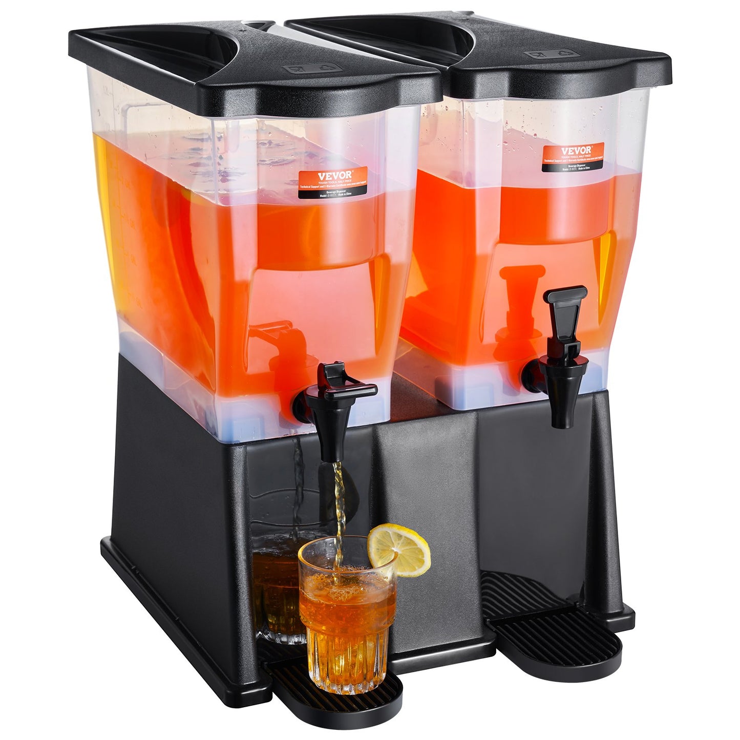 Dryckesdispenser, 3 gallon x 2 dryckesdispenser för fester, Juicedispenser i plast med lock, iste Lemonad Juice Water Dispenser, för restauranger, hotell, fester
