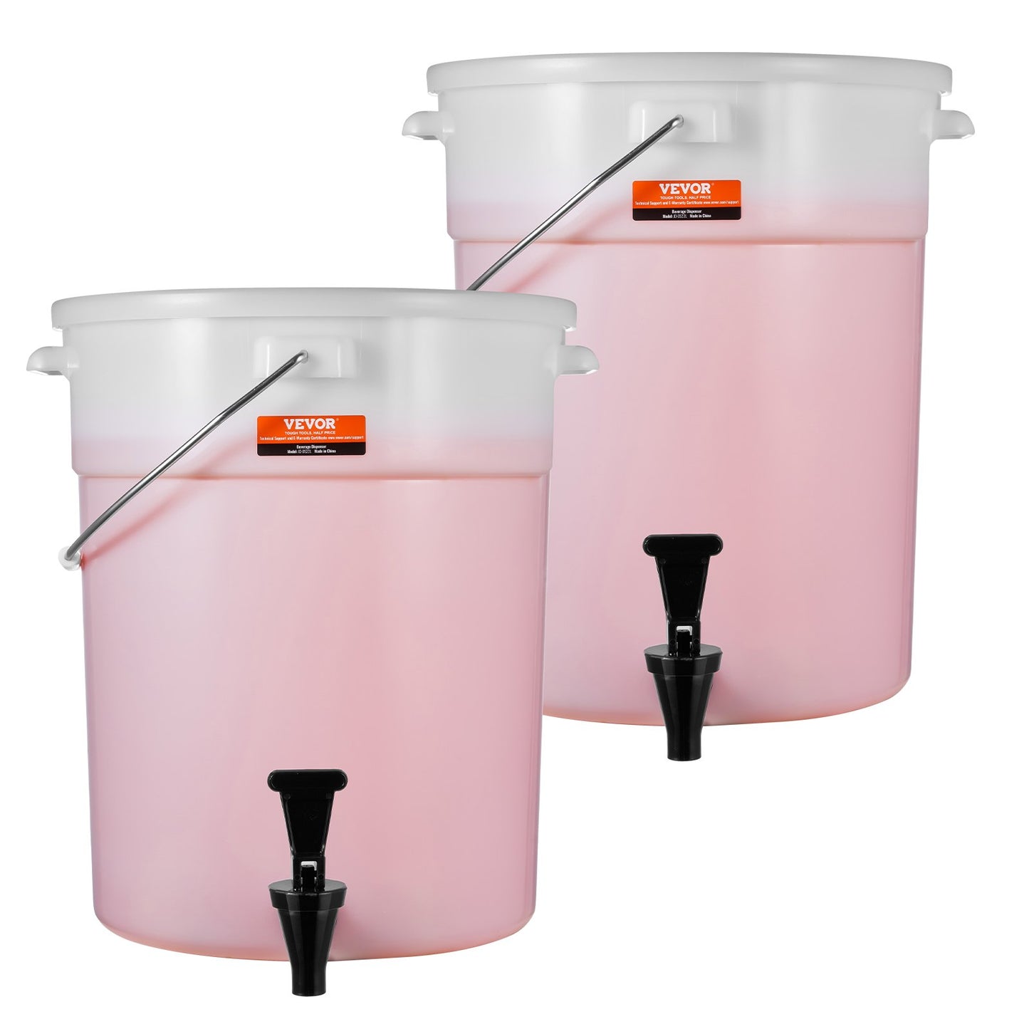 Beverage Dispenser, 5 gallon dryckesdispenser för fester, Juice Dispenser i plast med tapp och lock, Iced Tea Lemonade Juice Water Dispenser, för restauranger, hotell, fester, 2-pack