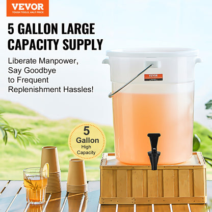 Beverage Dispenser, 5 gallon dryckesdispenser för fester, Juice Dispenser i plast med tapp och lock, Iced Tea Lemonade Juice Dispenser, för restauranger, hotell, fester