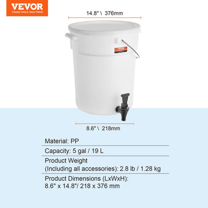 Beverage Dispenser, 5 gallon dryckesdispenser för fester, Juice Dispenser i plast med tapp och lock, Iced Tea Lemonade Juice Dispenser, för restauranger, hotell, fester