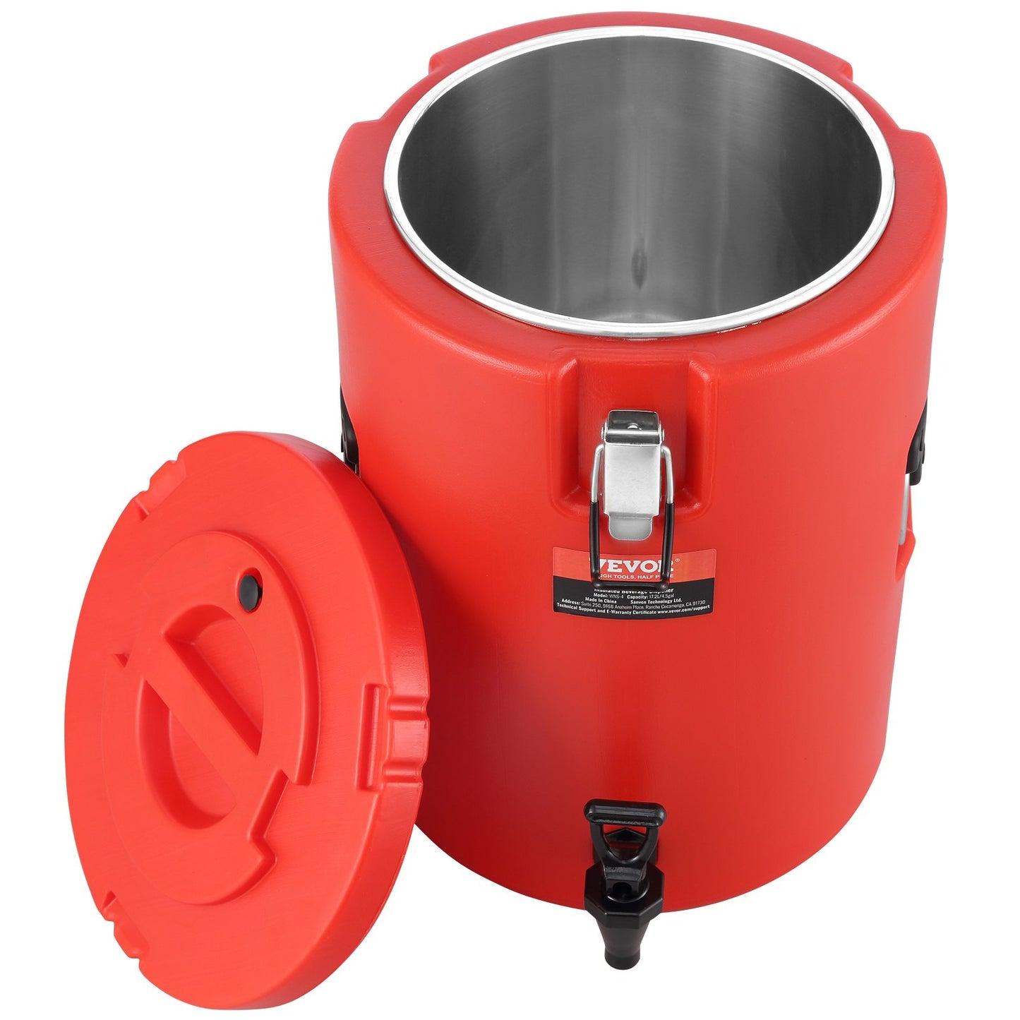 Rostfritt stål isolerad dryckesautomat, 4,5 gallon 17,2 liter, termisk server för varm och kall dryck med tapphandtag, livsmedelsklassad för varmt te Kaffe Vatten Restaurang Dryckesbutik