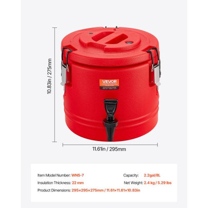 Isolerad dryckesdispenser för varma och kalla drycker 8 liters kylkanna