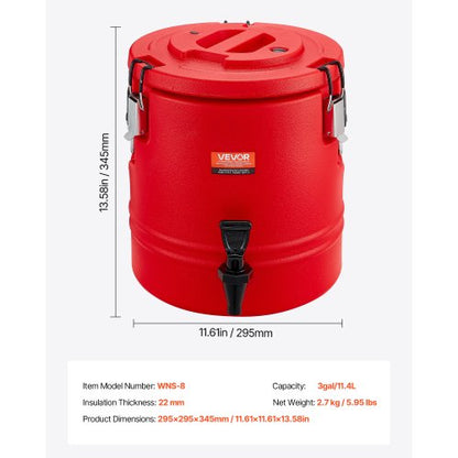 Isolerad dryckesdispenser för varma och kalla drycker 11,4 liters kylkanna
