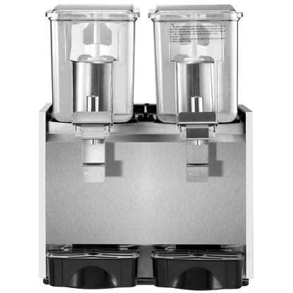 Kommersiell kalldrycksdispenser i rostfritt stål fruktjuice dryckesautomater 2 tankar 6,4 gallon iste-drycksdispenser utrustad med termostatkontroll