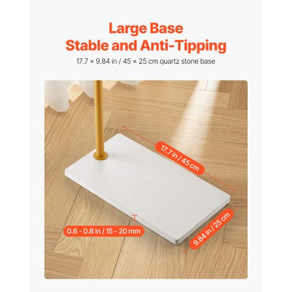 Garderobenständer Freistehende Garderobe mit Quarzsteinsockel und 3 runden Haken | EU