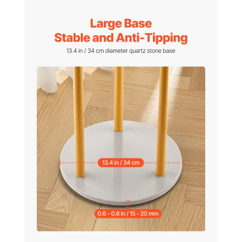 Kleiderbügel Freistehende Garderobe mit Quarzsteinsockel und 9 Haken | EU