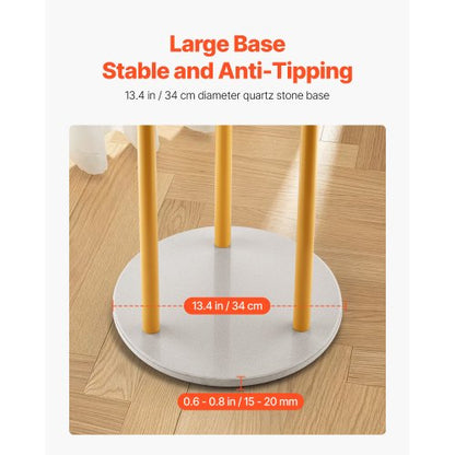 Kleiderbügel Freistehende Garderobe mit Quarzsteinsockel und 9 Haken | EU