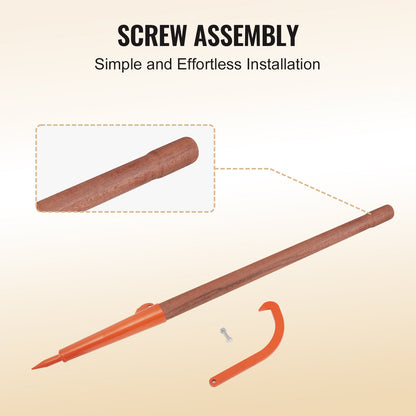 Log Peavey 46.5 in wooden handle log lifter Max 18 in openable log reel