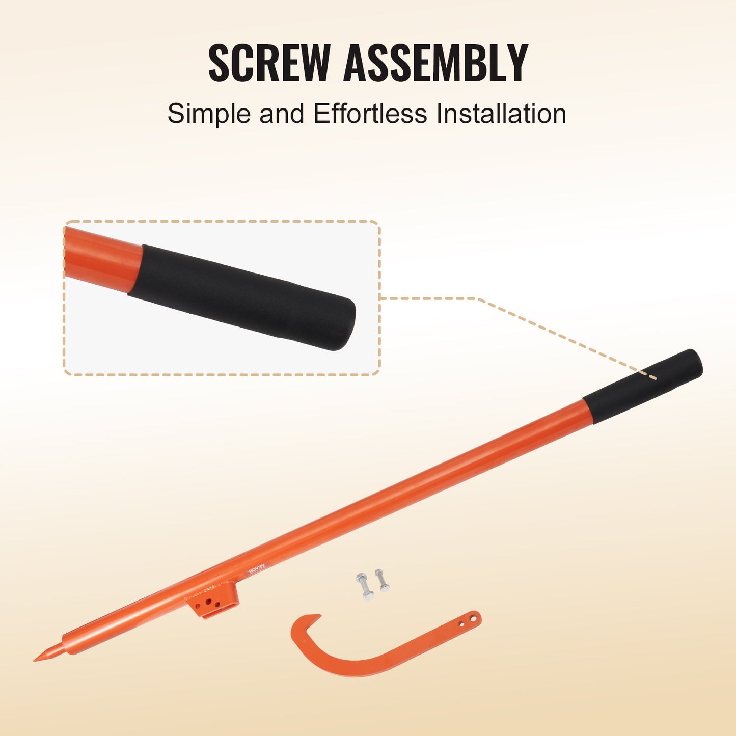 Log Peavey 46.5 inch metal handle log lifter Max 19 inch openable log reel