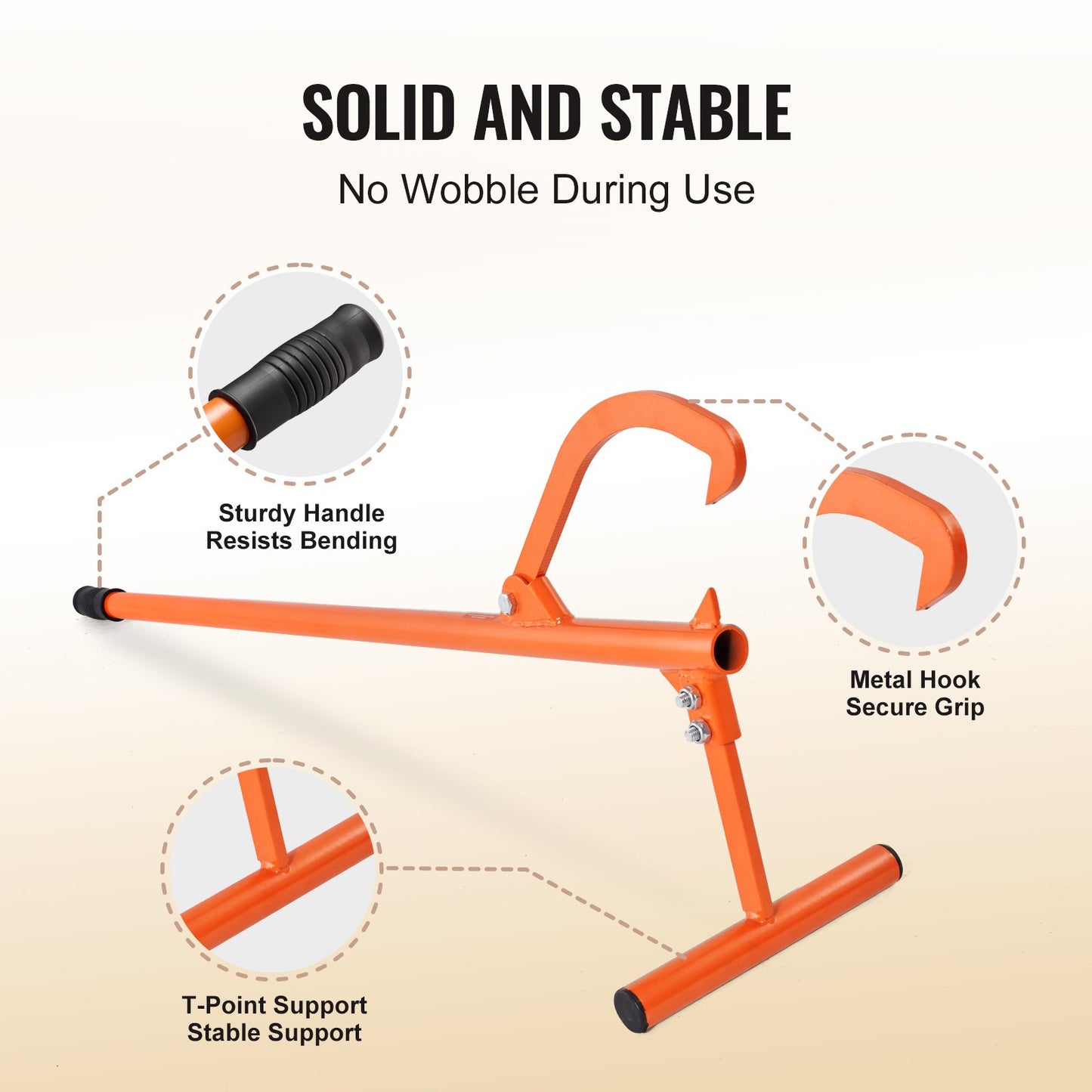 Timberjack 46,5 i Heavy Duty Log Lifter Metal Handtag för Max 15" Dia Logs