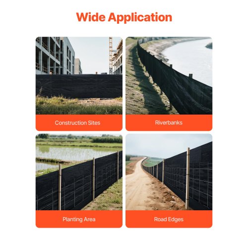 Siltstängselväv i rullar, 0,6×30,5 m trådstängsel, erosionsskyddande stängsel för sedimentretention, industriellt kvalitet tillfälligt slitstarkt polypropenväv för byggarbetsplatser |  EU