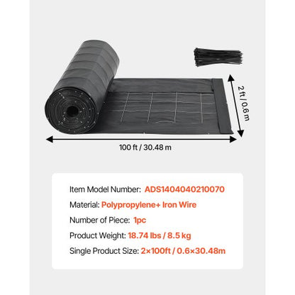 Siltstängselväv i rullar, 0,6×30,5 m trådstängsel, erosionsskyddande stängsel för sedimentretention, industriellt kvalitet tillfälligt slitstarkt polypropenväv för byggarbetsplatser |  EU