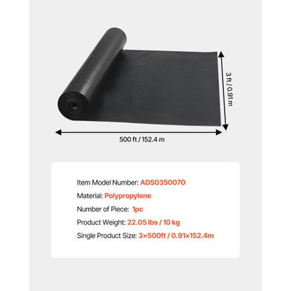 Siltstängselväv i rulle, 0,91 x 152,4 m erosionsskyddande stängsel, industriellt högkvalitativa, slitstarka polypropenvävar för sedimentretention, tillfällig väv för byggarbetsplatser |  EU