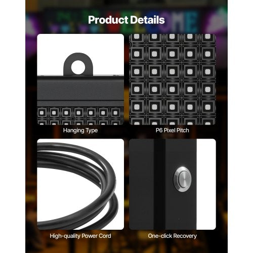 40x18 tum Programmerbar LED-skylt Digital rullande displaykort P6 Fullfärg |  EU