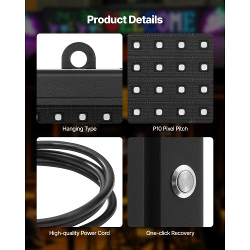 40x8 tum Programmerbar LED-skylt Digital rullande displaykort P10 Fullfärg |  EU