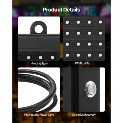 40x8 tum Programmerbar LED-skylt Digital rullande displaykort P10 Fullfärg |  EU
