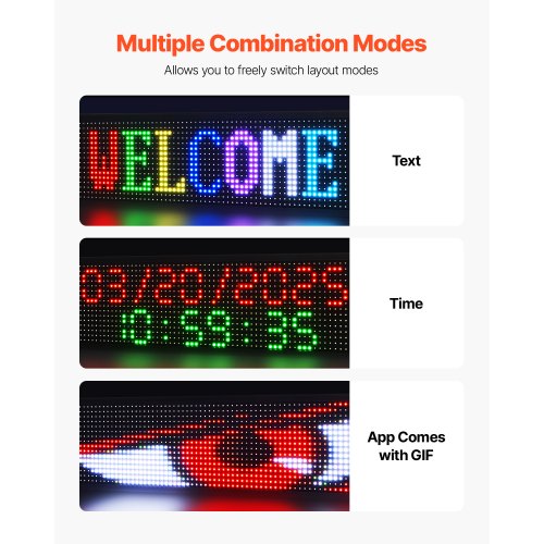 40x8 tum Programmerbar LED-skylt Digital rullande displaykort P10 Fullfärg |  EU