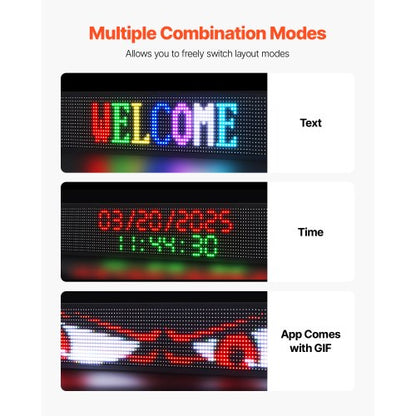 52x8 tum Programmerbar LED-skylt Digital rullande displaykort P10 Fullfärg |  EU
