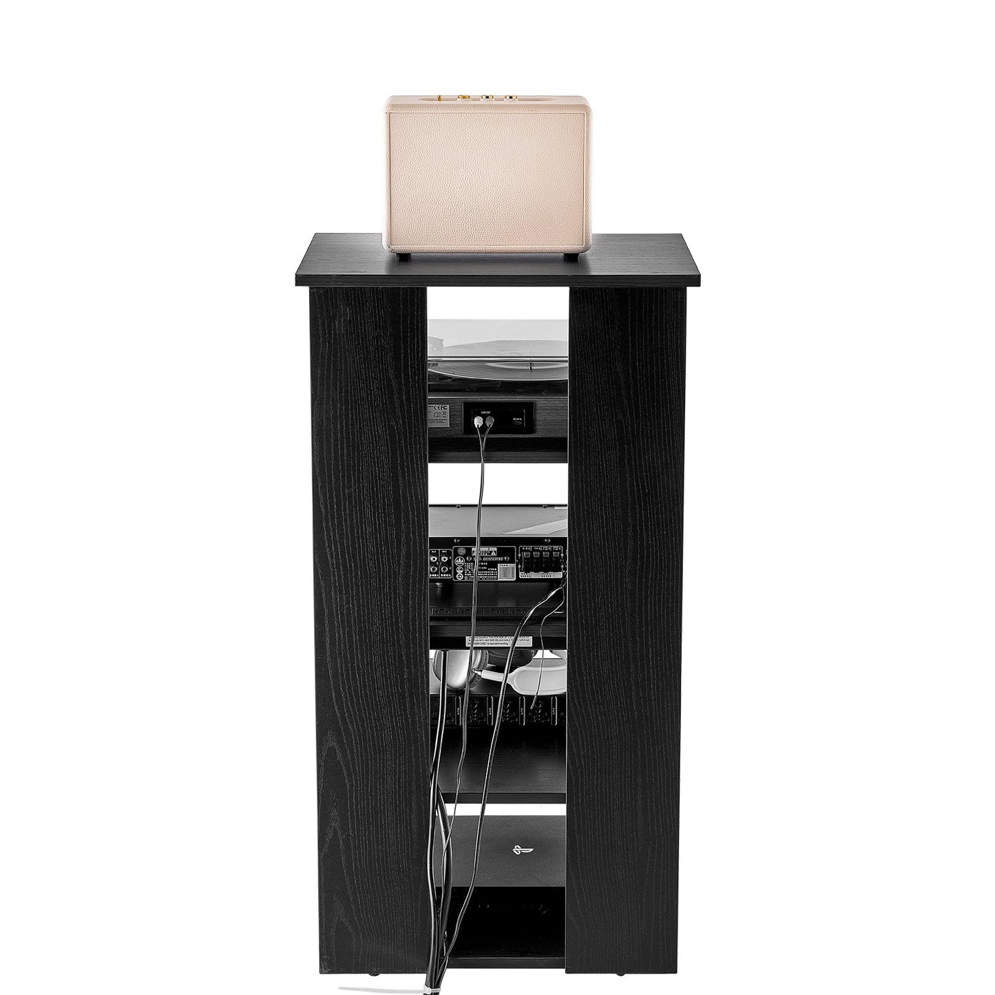 5 Tiers AV Media Stand Höjdjusterbar Audio-Video Media Stand i trä