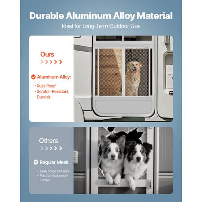 Skyddsnät för husbil, 800x723,9 mm dörrgaller, lätt att installera och demontera, förstärkt andningsbart skyddsnät, ingångsskydd i aluminiumlegering för husdjur, vit |  EU