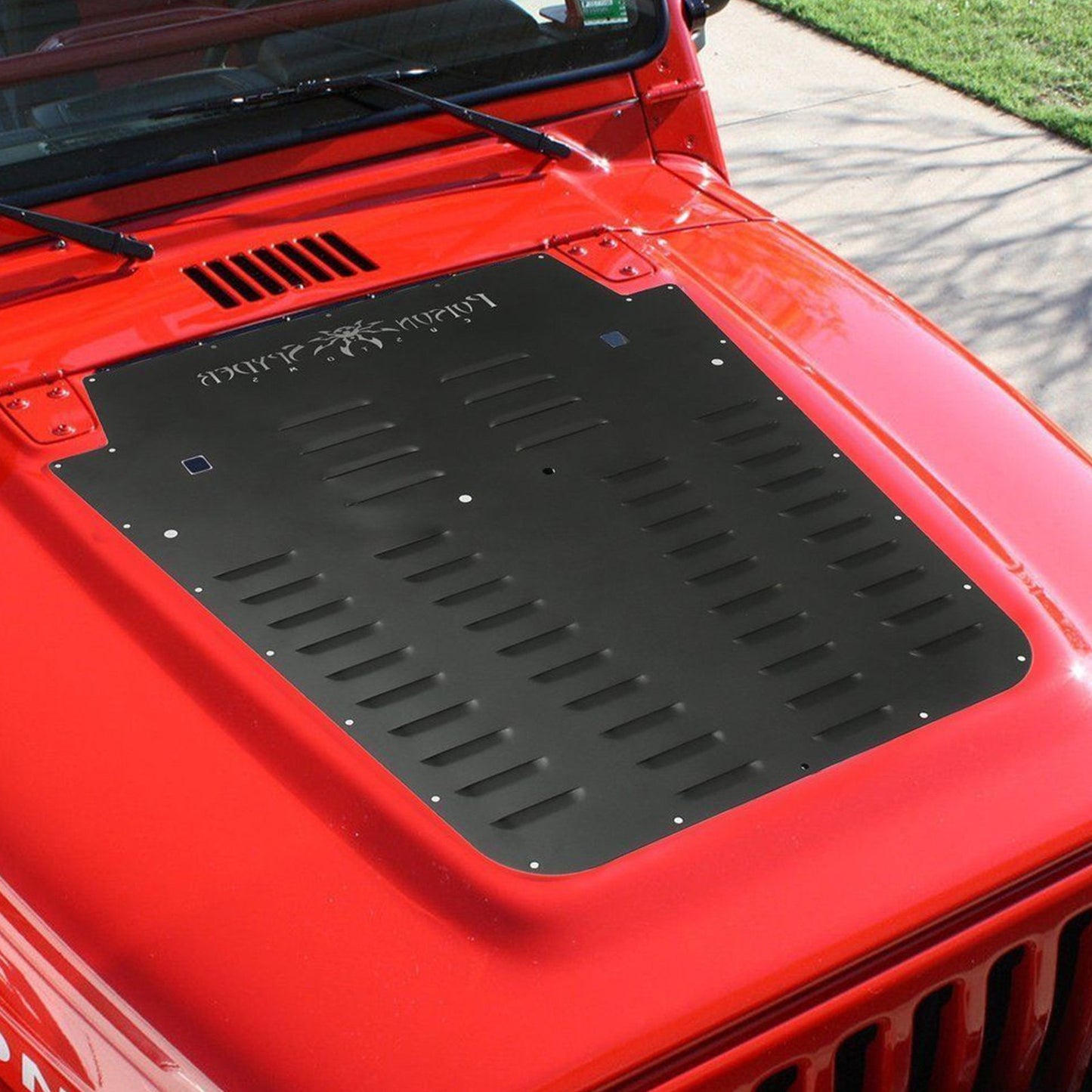 Ventilerad huva galler svart pulvercoat frontliner för 2013-2017 Jeep Wrangler JK