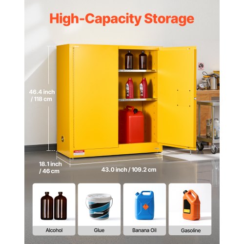 29Gal Flammable Storage Cabinet with Adjustable Shelf for Flammable Liquids | EU