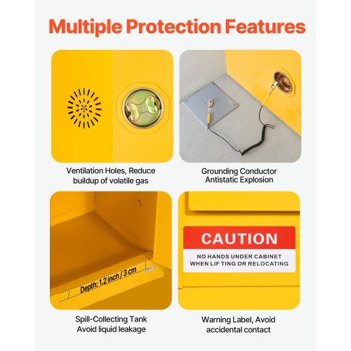 29Gal Flammable Storage Cabinet with Adjustable Shelf for Flammable Liquids | EU
