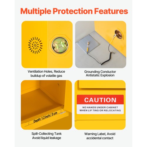 23Gal Flammable Storage Cabinet with Adjustable Shelf for Flammable Liquid | EU