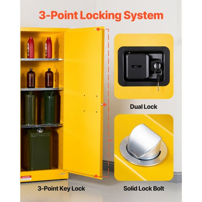 23Gal Flammable Storage Cabinet with Adjustable Shelf for Flammable Liquid | EU