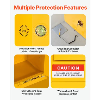 13Gal Flammable Storage Cabinet with Adjustable Shelf for Flammable Liquids | EU
