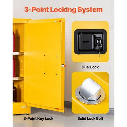 13Gal Flammable Storage Cabinet with Adjustable Shelf for Flammable Liquids | EU