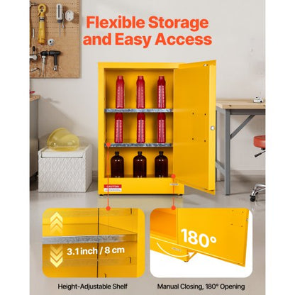 13Gal Flammable Storage Cabinet with Adjustable Shelf for Flammable Liquids | EU