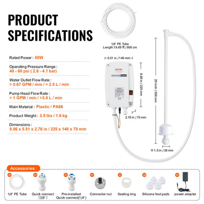 1 gallon vattendispenserpump 40psi kaffebryggare Autotryck Högt anseende
