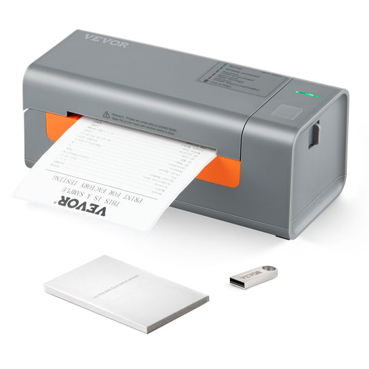 Termisk etikettskrivare, 203DPI 60 st/min för 4x6 postpaket, USB-anslutning och automatisk etikettigenkänning, stöd för Windows/MacOS/Linux, kompatibel med Amazon, eBay, Etsy, UPS, etc, Gray