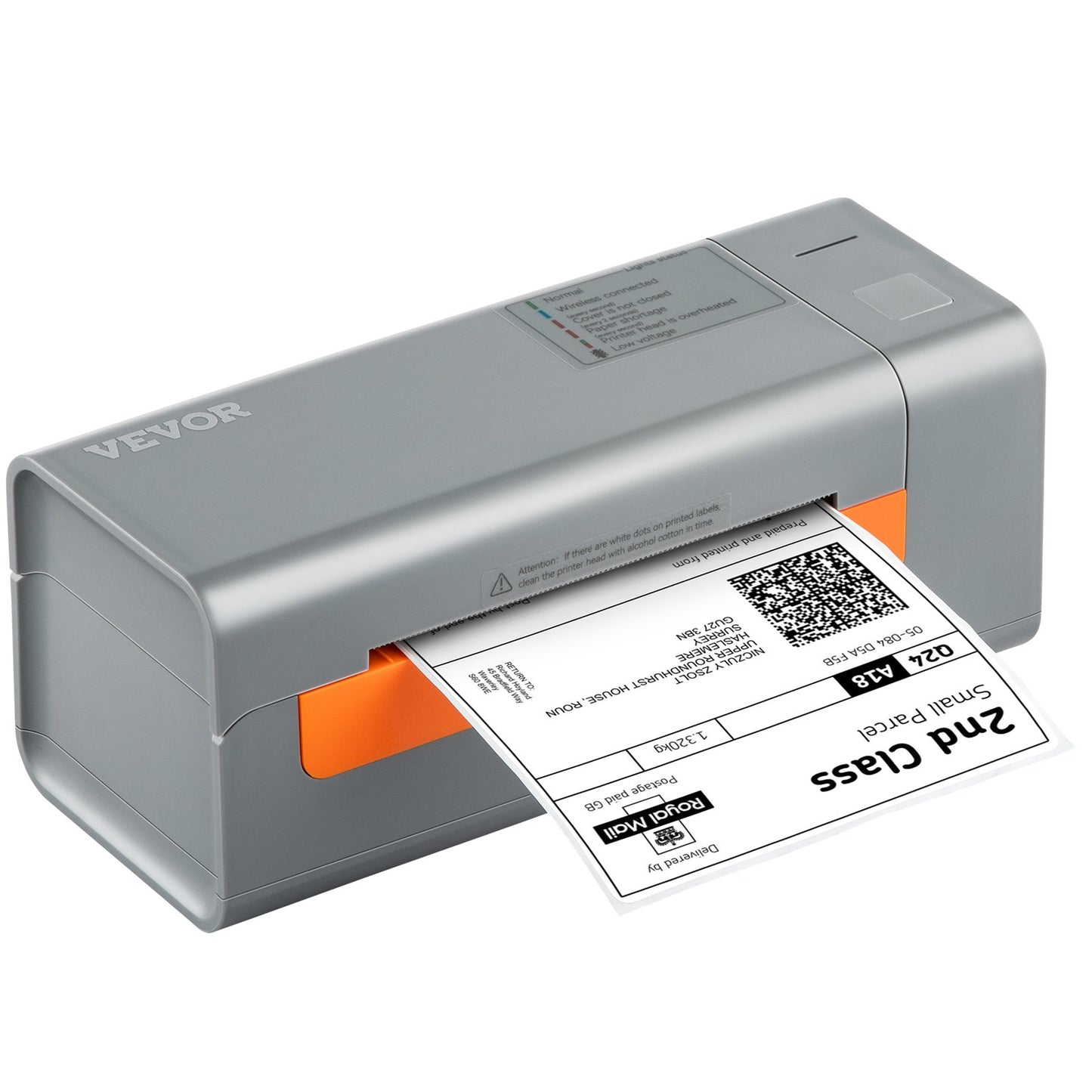 Thermal label printer, 203DPI 60 pcs/min for 4x6 postal packages, USB connection and automatic label recognition, support for Windows/MacOS/Linux, compatible with Amazon, eBay, Etsy, UPS, etc, Gray