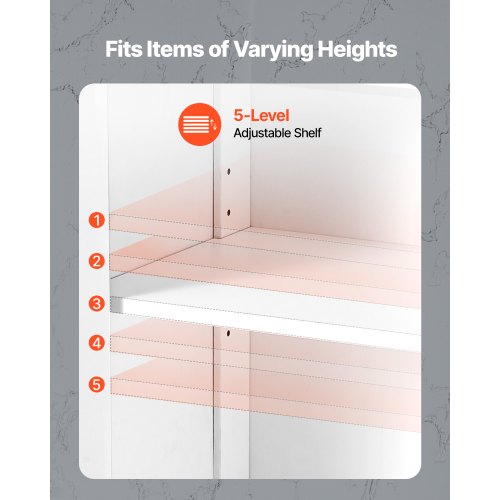 Badrumsskåp i trä, förvaringsorganisatör, justerbar hylla, vit |  EU