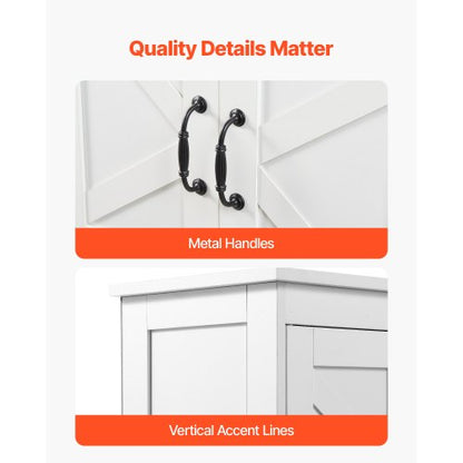 Badrumsskåp i trä, förvaringsorganisatör, justerbar hylla, vit |  EU