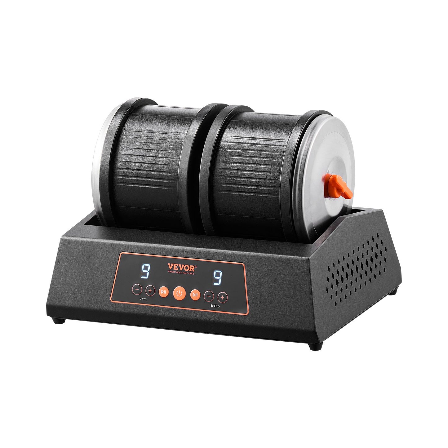 Rock Tumbler Machine 8 lbs Rock Polishing Kit 9-växlad 9-dagars timer Dubbla fat