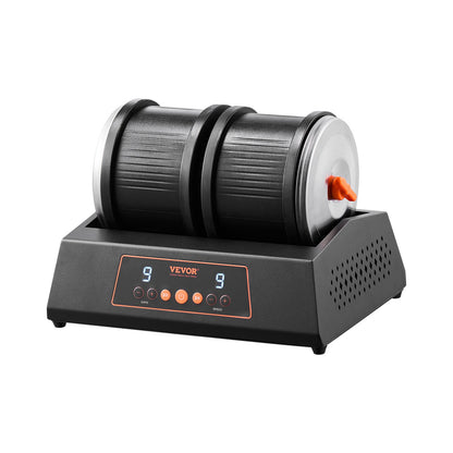 Rock Tumbler Machine 8 lbs Rock Polishing Kit 9-växlad 9-dagars timer Dubbla fat